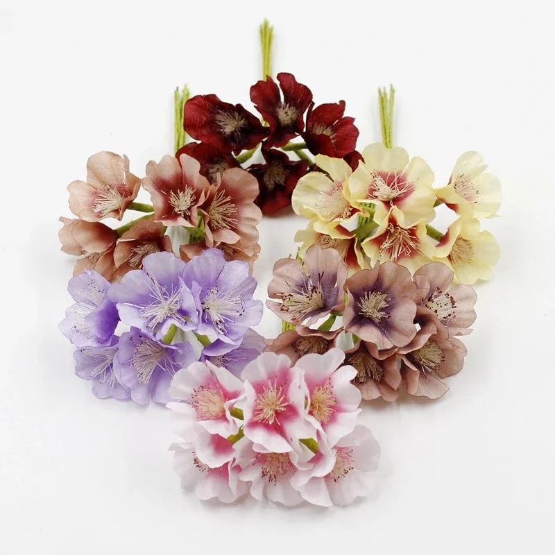 Artificial Flower Silk Cherry Artificial Plant Bouquet For Wedding Home Decoration Diy Gift Box Garland New Year Wreath Door