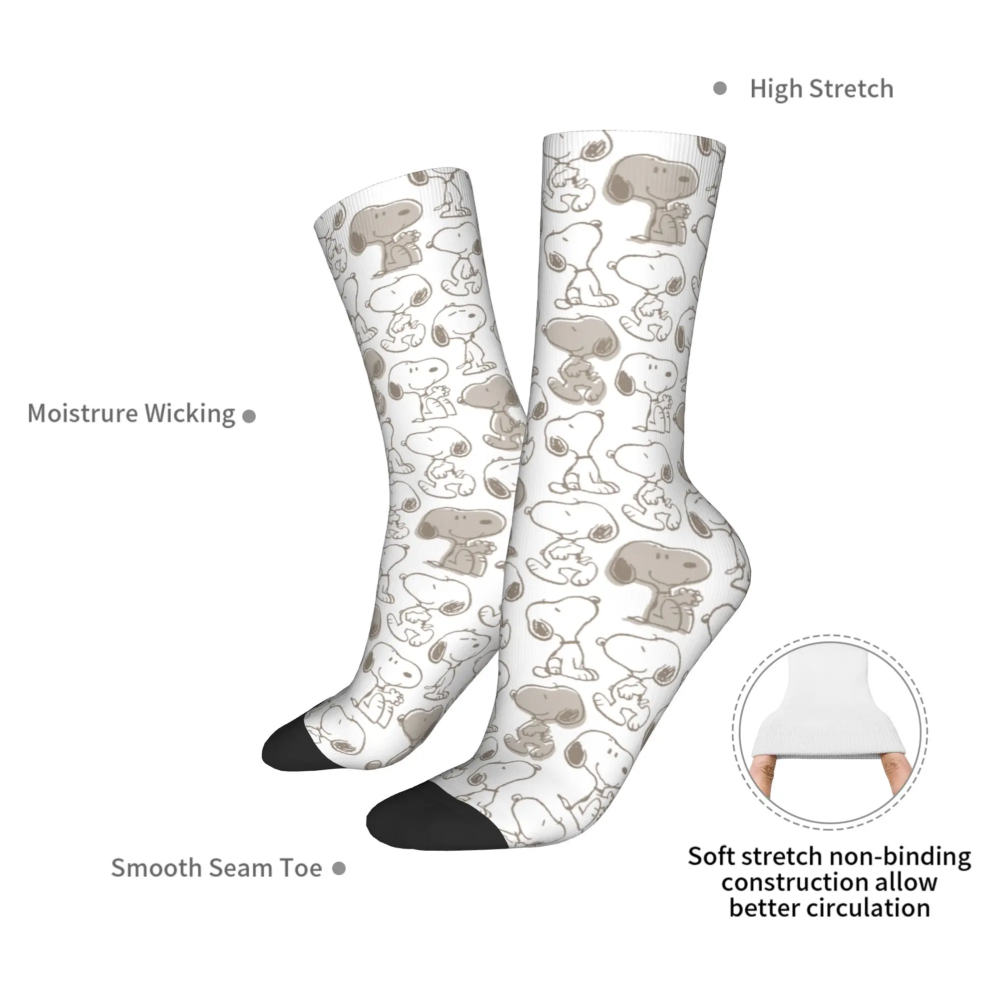 Autumn Winter Fashion Women Men Snoopy Cartoon Anime Socks  Sweat Absorbing Sports Socks