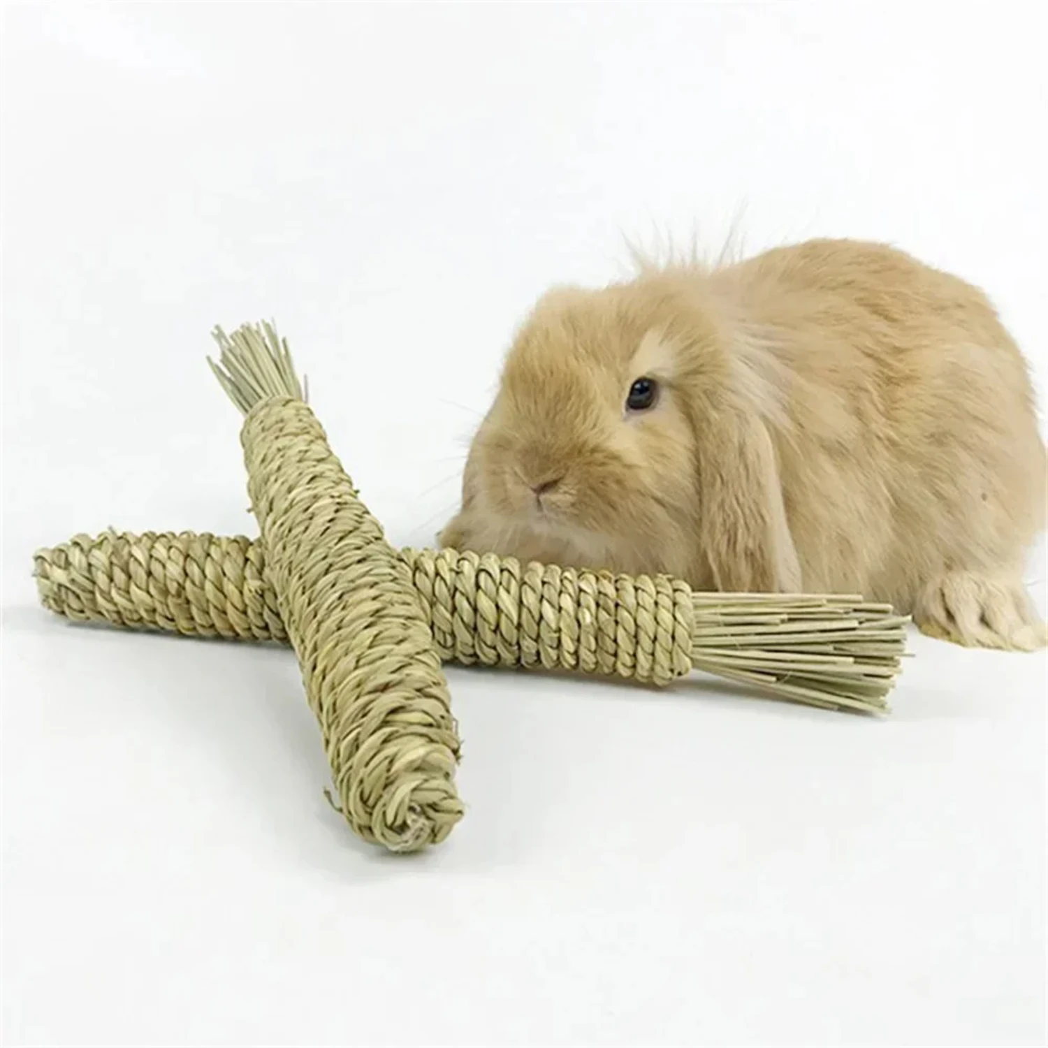 Eco-friendly, durable Rabbit Toy for Improved Dental Health - Sustainable and Enriching Choice for Small Pets - Natural Grass Su