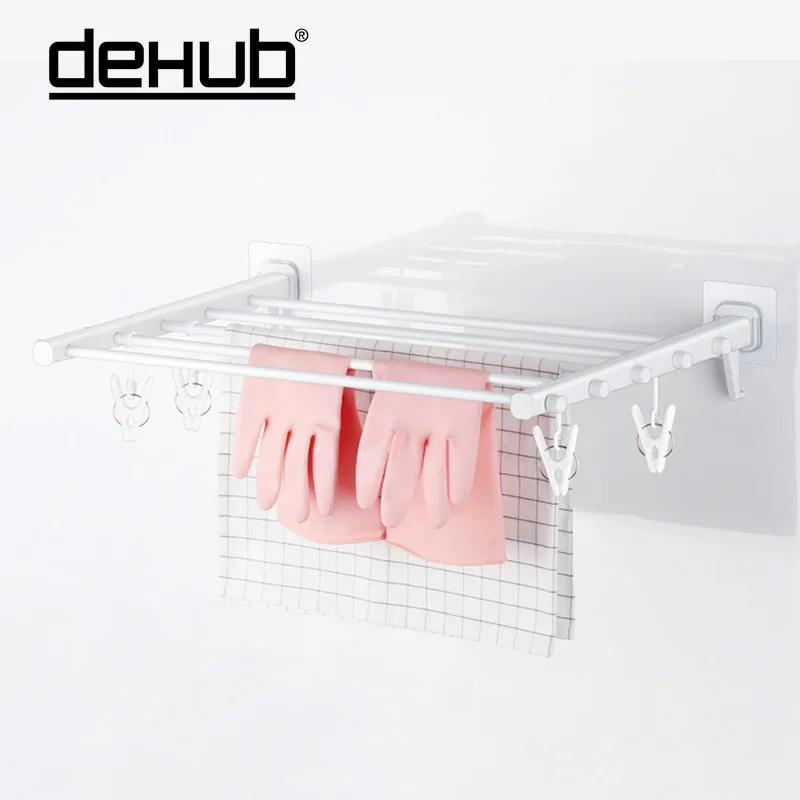 Imagem -02 - Dobrável Toalha Bar Banheiro no Trace Clothes Drying Rack Sock Clip Room Varanda Simples Telescópica Invisible Clothes Hanger