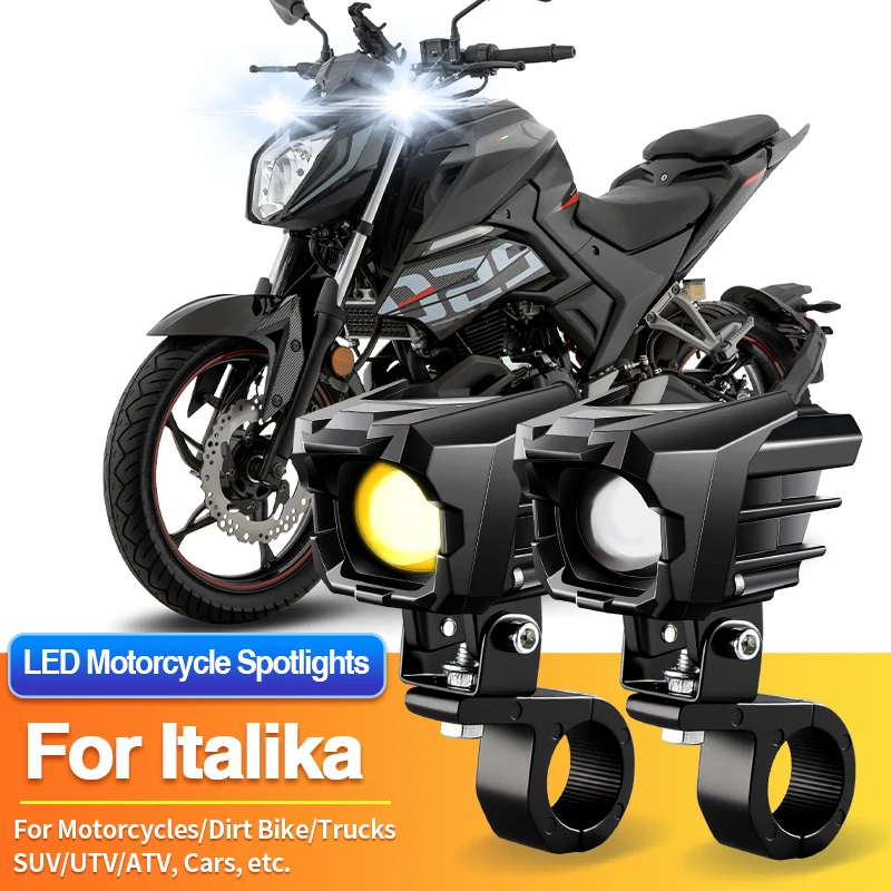 

1 Set LED Motorcycles Headlight 2-Color Fog Light Spotlight Off Road for Italika XW150/XT110/X150G/X150D/W150/WS150/Vort-X200