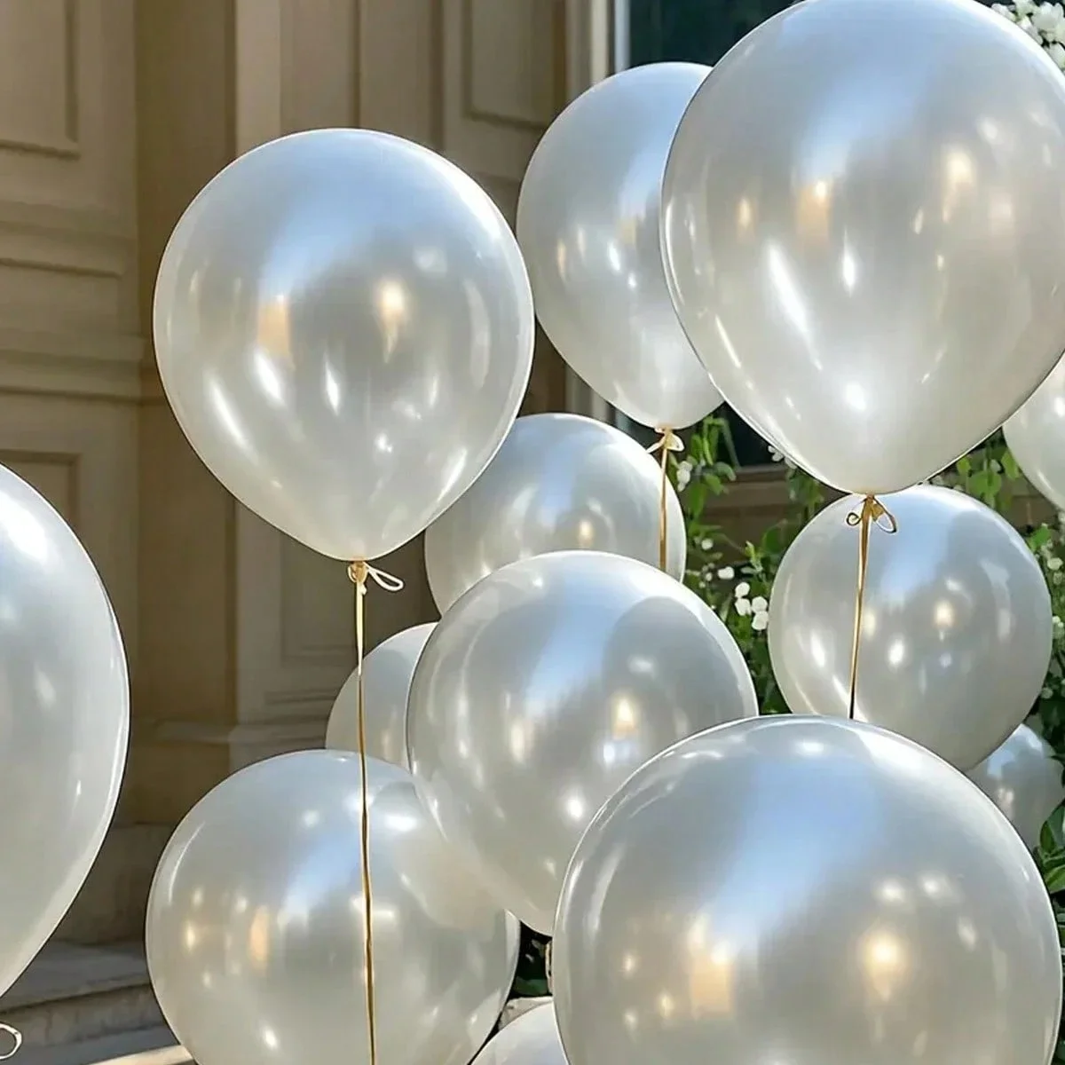 10/30/50 Stück perlweißes Ballon-Set, geeignet für Geburtstag, Hochzeit, Valentinstag, Thanksgiving, Muttertag, Halloween, Chr