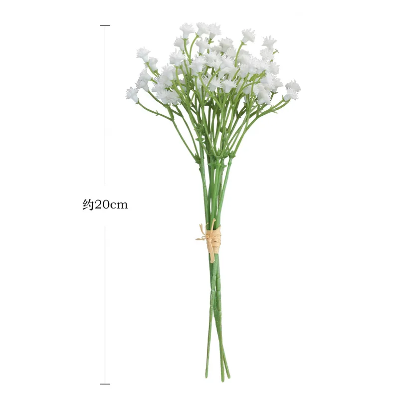 New 20cm Small Single Gypsophila Artificial Flower Wholesale Purple Milky White Blue Pink Bouquet Plastic False Flower Bouquet