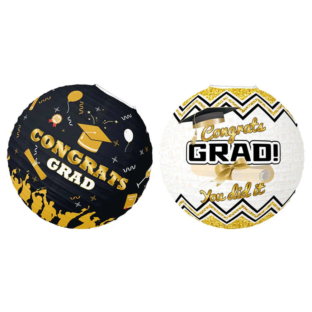 

2 Pcs Graduation Paper Lantern Party Decoration Favors Birthday Decorations Celebration Supplies Lanterns