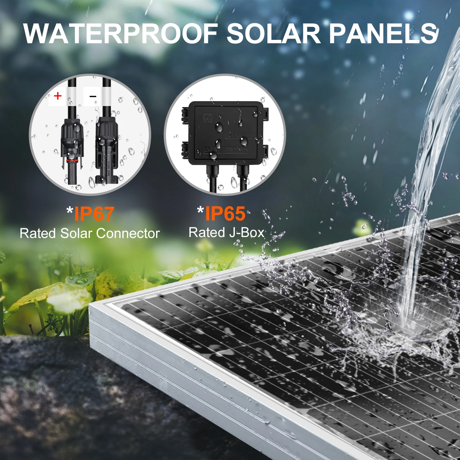 DOKIO Solarpanel 100 W Photovoltaik-Panels 200 W Paneles Solares 18 V Solarpanel für Camping/Powerbank/12 V Batterie/Camper-Van – Detail 7