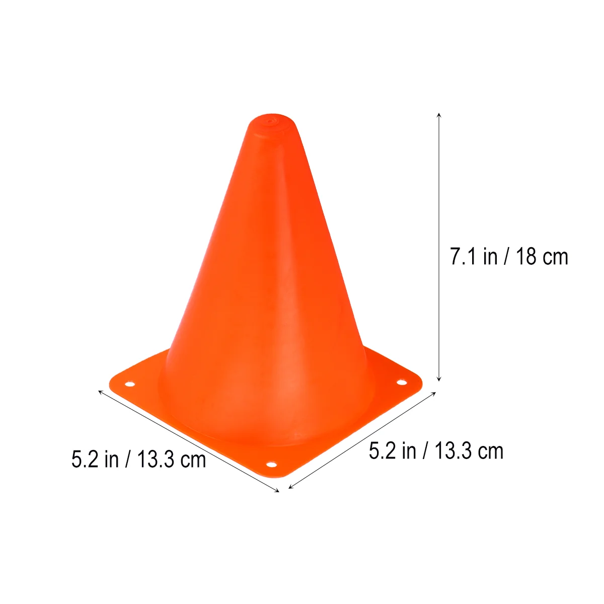 Cônes d'entraînement de football et de rugby pour enfants, sports de plein air, obstacles, jeux et activités de plein air, orange, 6 pièces, 18cm