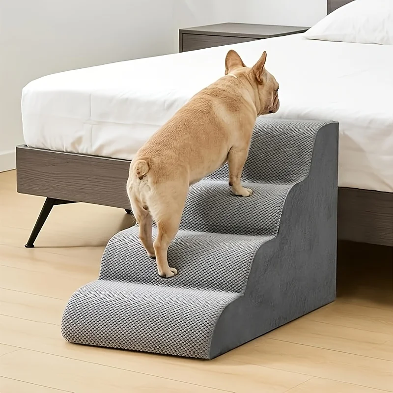 

Dog Stairs Ramp Designed for Small Dogs And Cats, Featuring High-Density Foam for Puppies And Senior Cats, a Non-Slip Indoor Lad