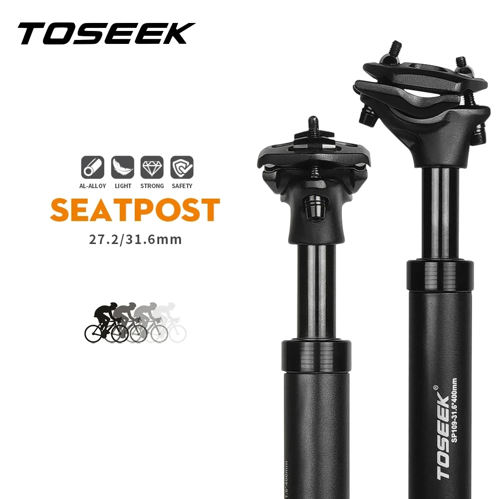 TOSEEK Seatpost Suspension Dropper Mtb 27 2 Bicycle Seat Post Hanging Saddle Tube 31.6 With Shock Absorber Saddle Mountain Bike