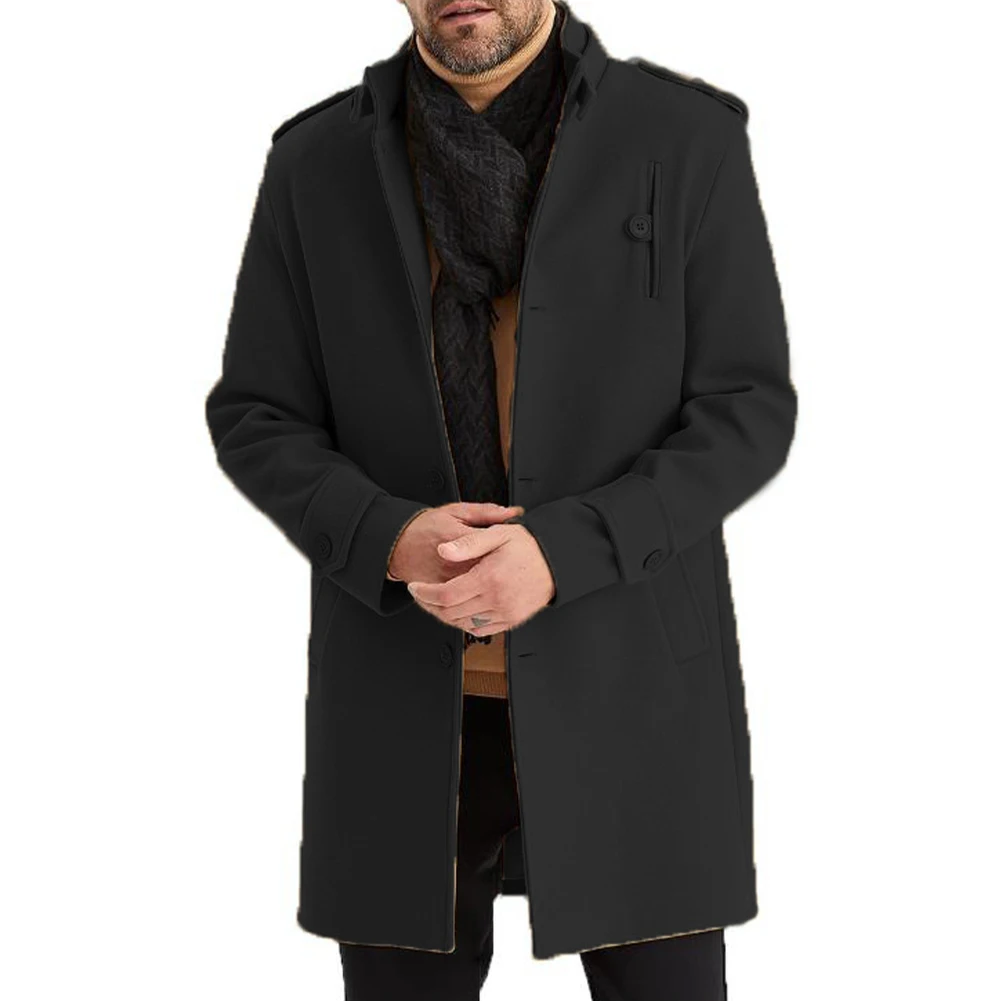 

Autumn Winter Overcoat Suits Slim Fit Jacket Long Sleeve Jacket Long Trench Design Men's Apparel Regular Length