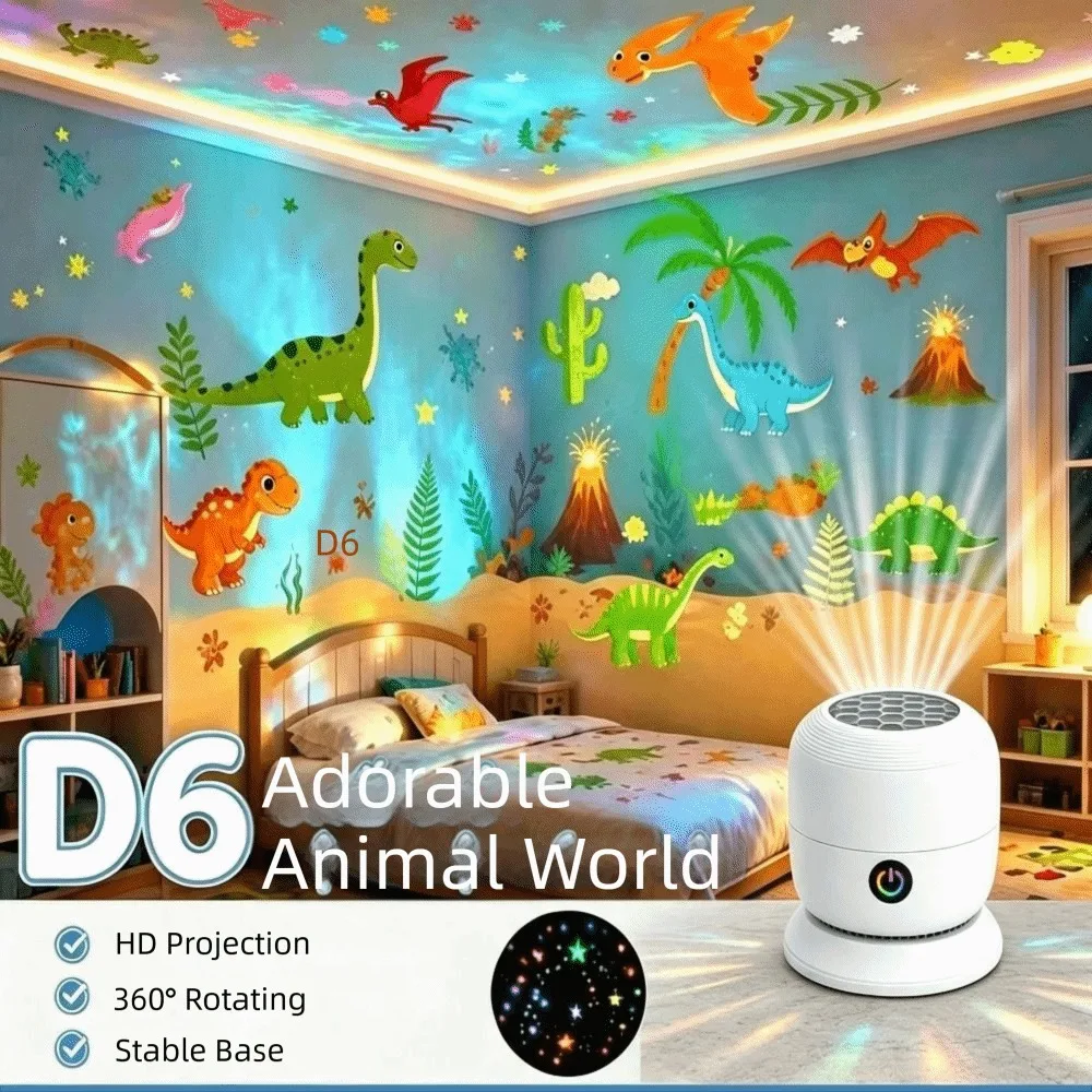 Ocean World Dreamy Ocean Projector Dynamic Projector Ocean-Themed Ocean Projection Night Light High Definition USB Rechargeable