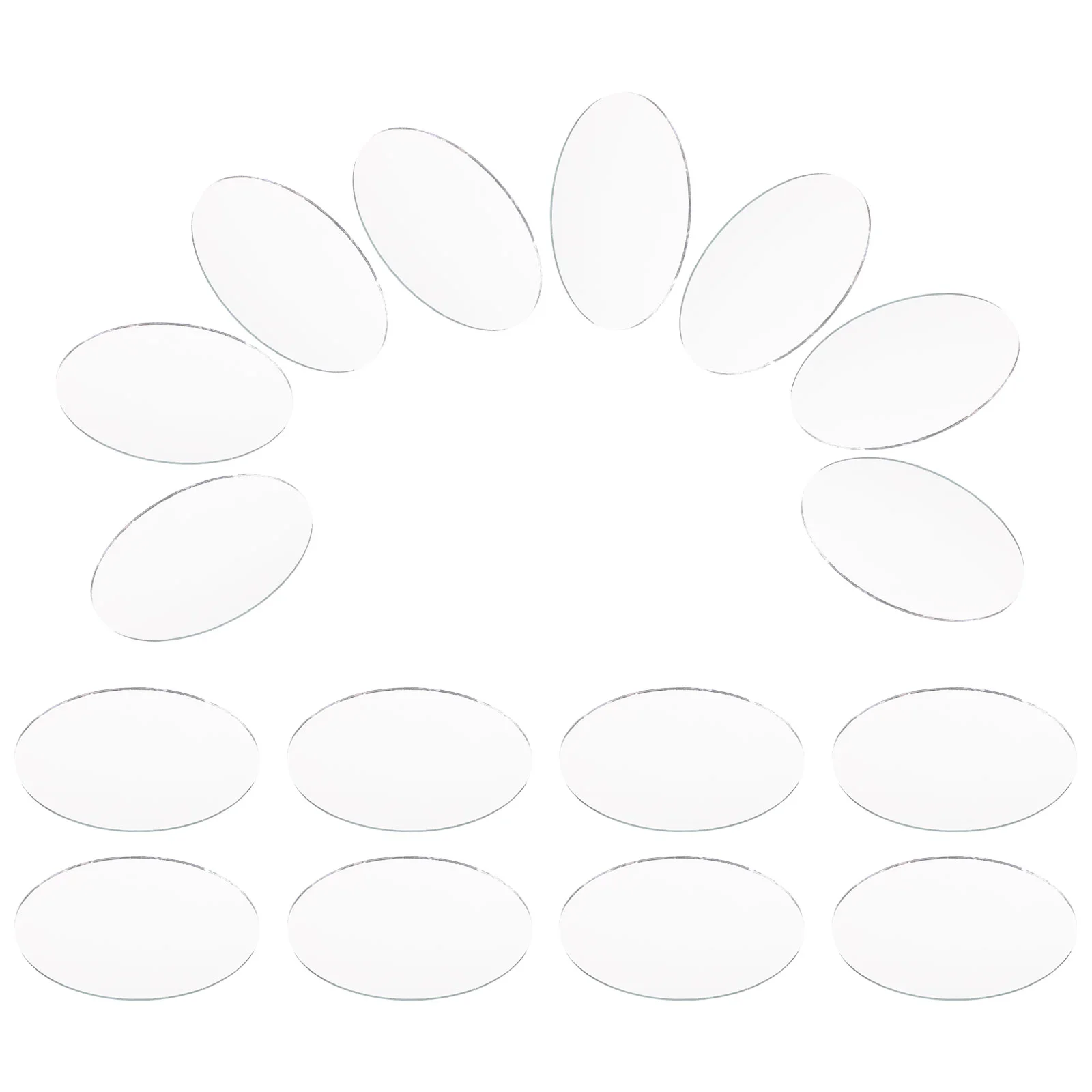 Unfinished Mirror Mini Mirrors Alloy Mirror Makeup Mirror Mini Oval Shape Unfinished Mirror Lens Makeup Vanity Craft