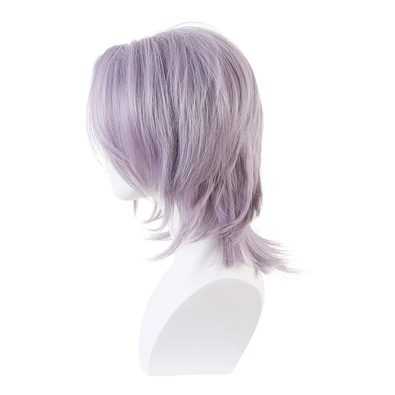 Wukai Midu Zoya Peruca Cosplay especialmente feita peruca curta em camadas roxas para cosplay e anime