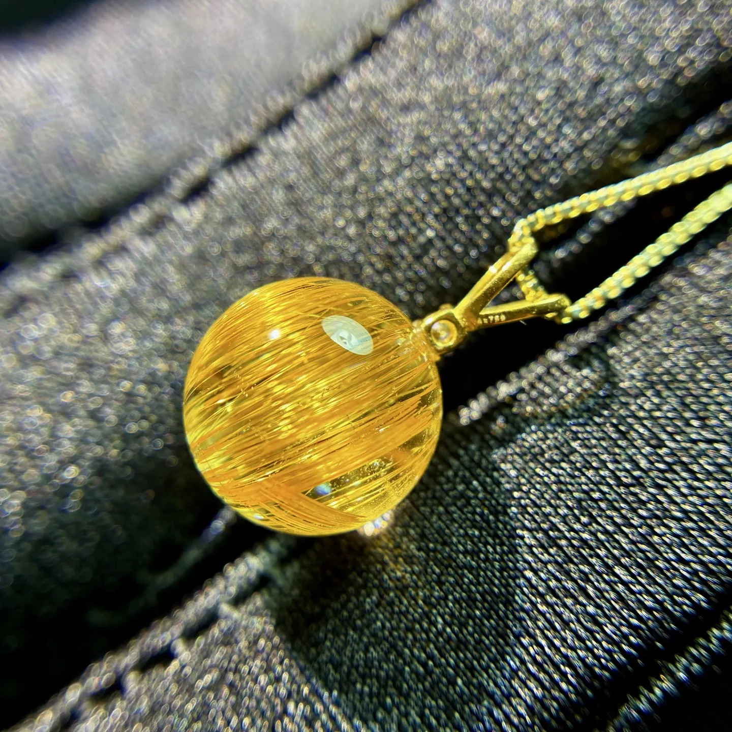 

10 мм натуральное золото с рутилированным кварцем, кулон, ожерелье для женщин и мужчин, Бразилия, 18-каратное золото, целебный кристалл, драгоценный камень, бусины, ювелирные изделия AAAAA