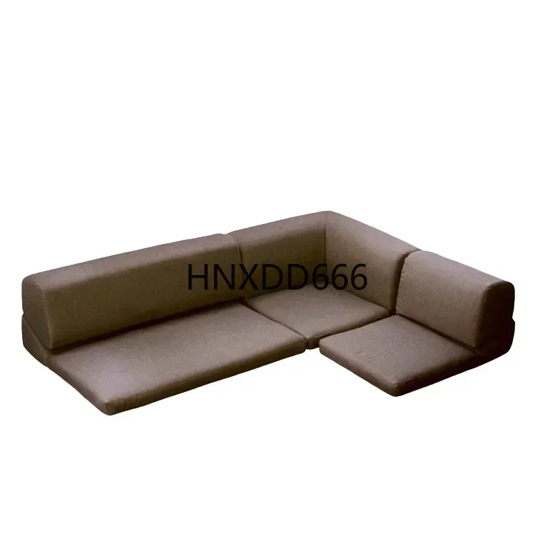 L-shaped Corner Sectional Sofa Futon with Slip Prevention Tape, Premium Low Floor Sleeper Couch Loveseat Set