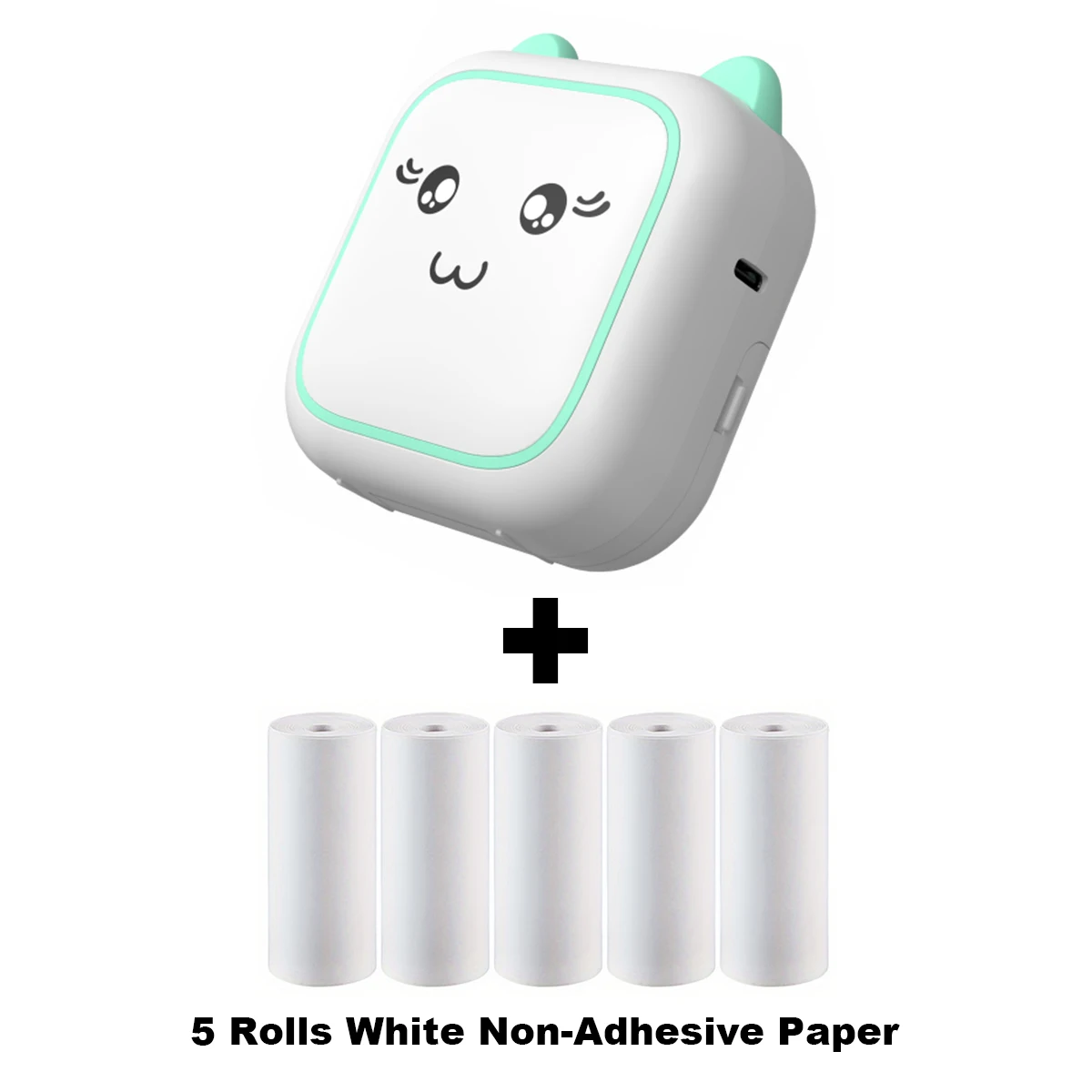 C25 Mini Photo Pocket Printer Portable Ink-free Thermal and 5Rolls 57mm white Paper Wireless 200dpi Android IOS Printing Machine