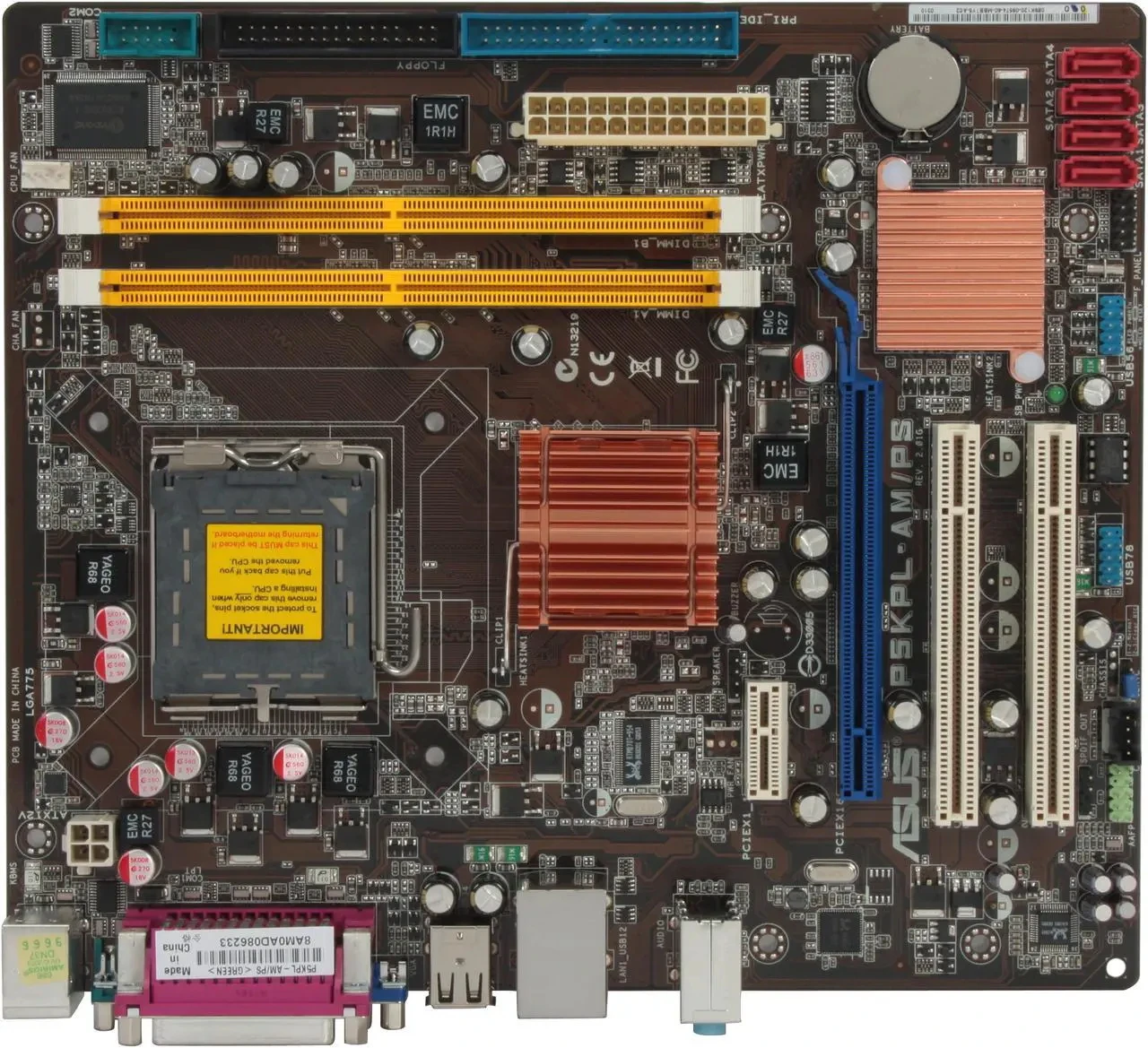 

Материнская плата ASUS ASUS P5KPL-AM/PS Intel G31 LGA 775 Micro-ATX DDR2 4 ГБ с поддержкой процессора Core 2 Duo E6400 E8190 QX9650