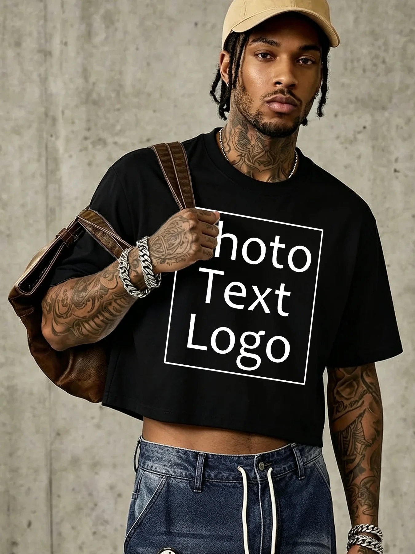 Personalized Customized Prints S-3XL Fashion Cotton Crop Tops Mens Casual Loose Short Sleeve Comfortable Basics Street Clothing