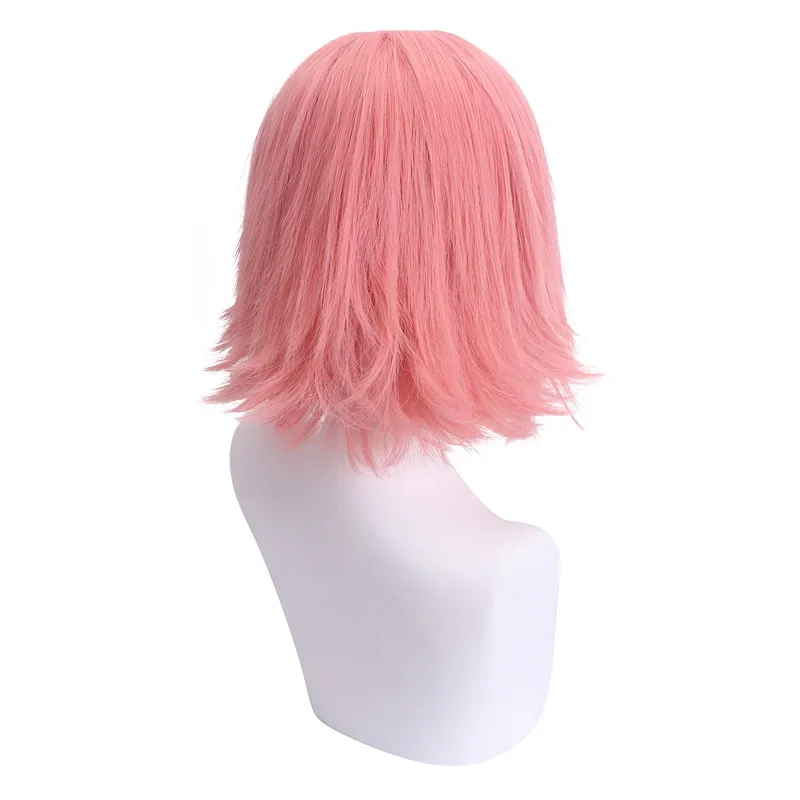 High-Quality Ninja Roleplay Wig Female Ninja Short Pink Heat-Resistant Synthetic Fiber Anime Character Sakura Cosplay Wig