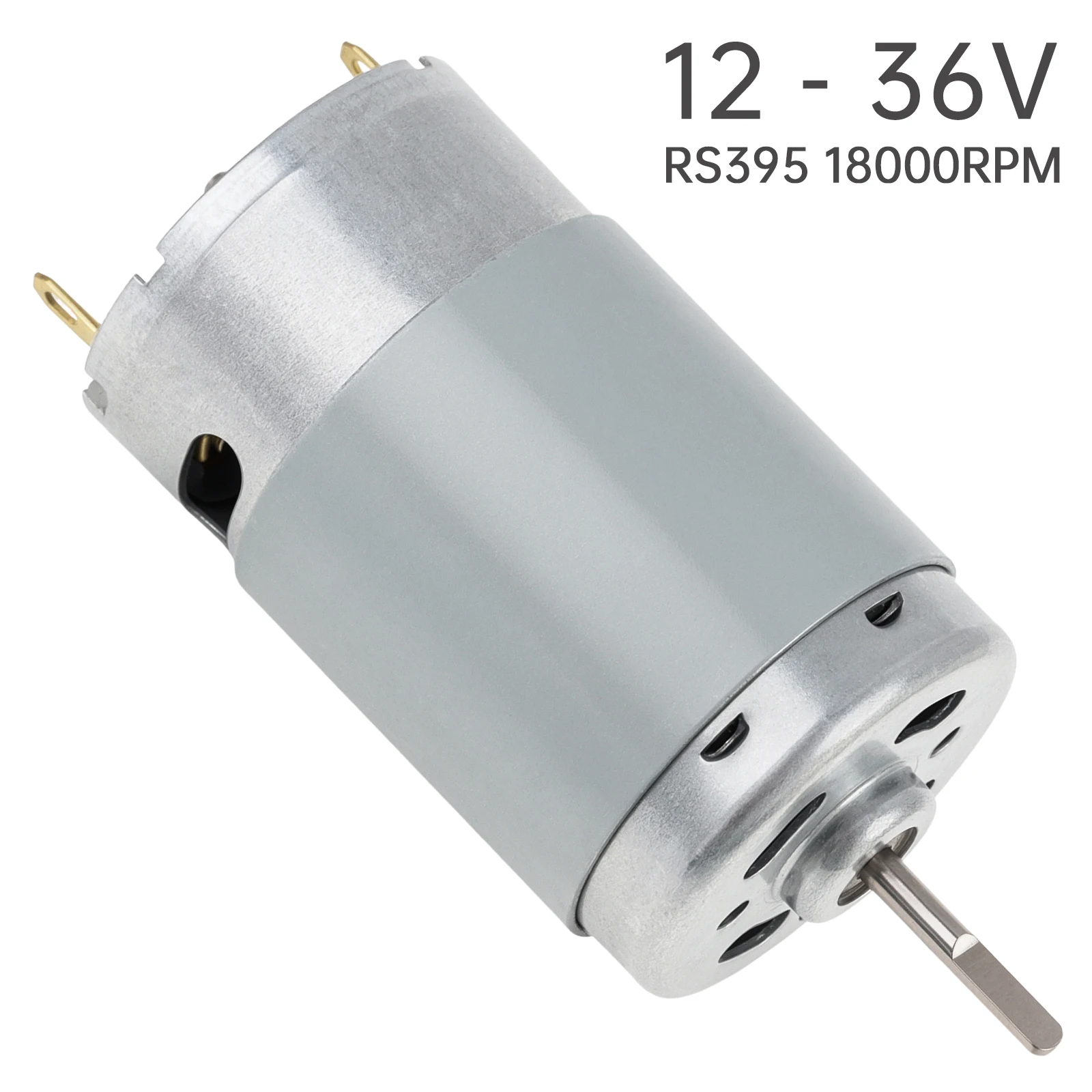 RS395 DC Motor 12V - 36V 18000RPM D-Shaft High Speed Micro Motor Replacement for Electric Screwdriver / DIY Project
