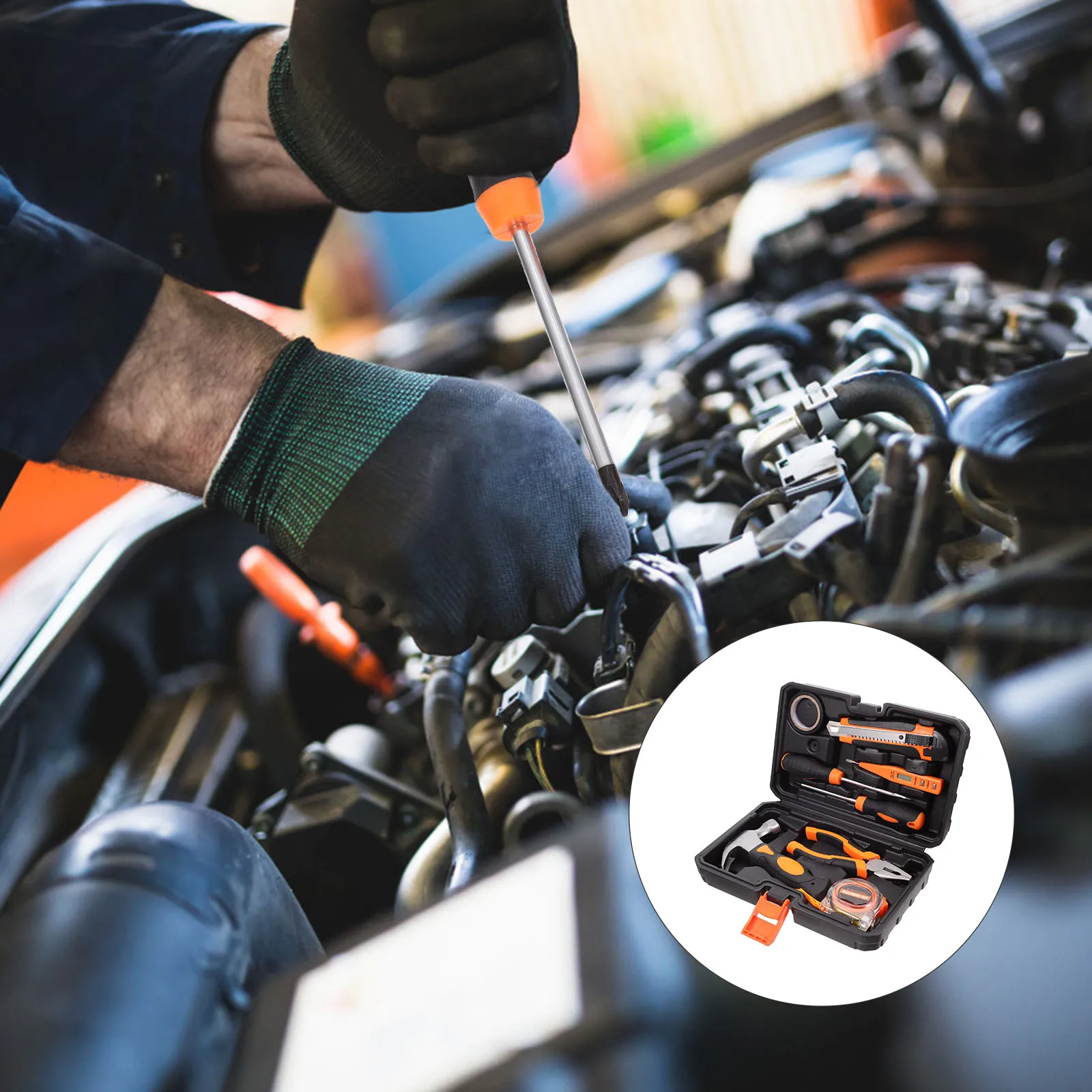 

8 шт., портативная электрическая дрель, набор инструментов, рулетка, плоскогубцы, гаечный ключ, набор принадлежностей для домашнего ремонта, для домашней мастерской, ручная работа