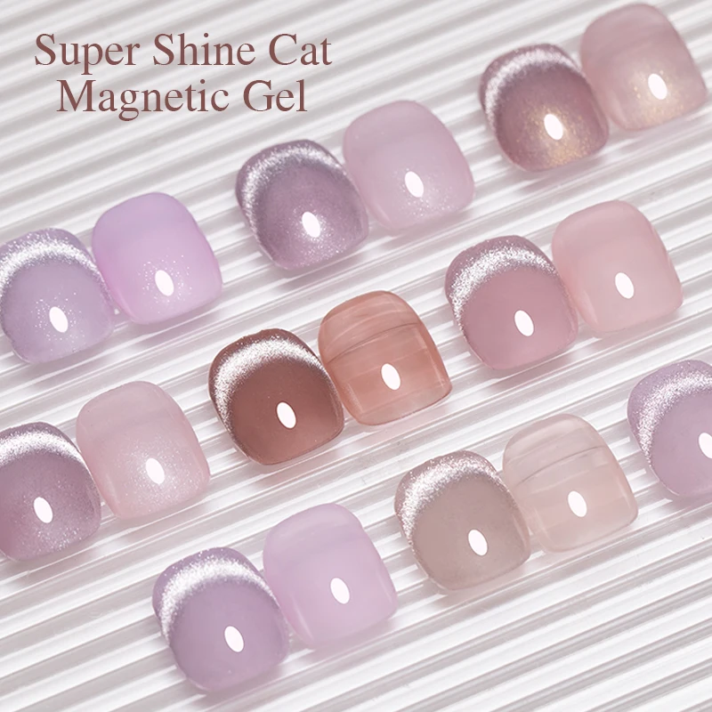 PUENTE-Verhéritage à Ongles Magnétique Super Shine Cat, Gel Semi-Continu, Argent, Rotterdam Kling, Manucure avec Toute Base de Document en Gelée