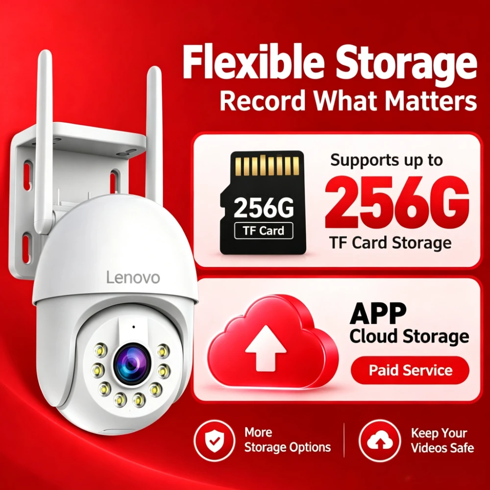 Lenovo 3K 5MP HD Smart Wifi PTZ Camera Outdoor 5X Zoom IP66 Waterproof Auto Tracking CCTV IP Camera Security Video Surveillance