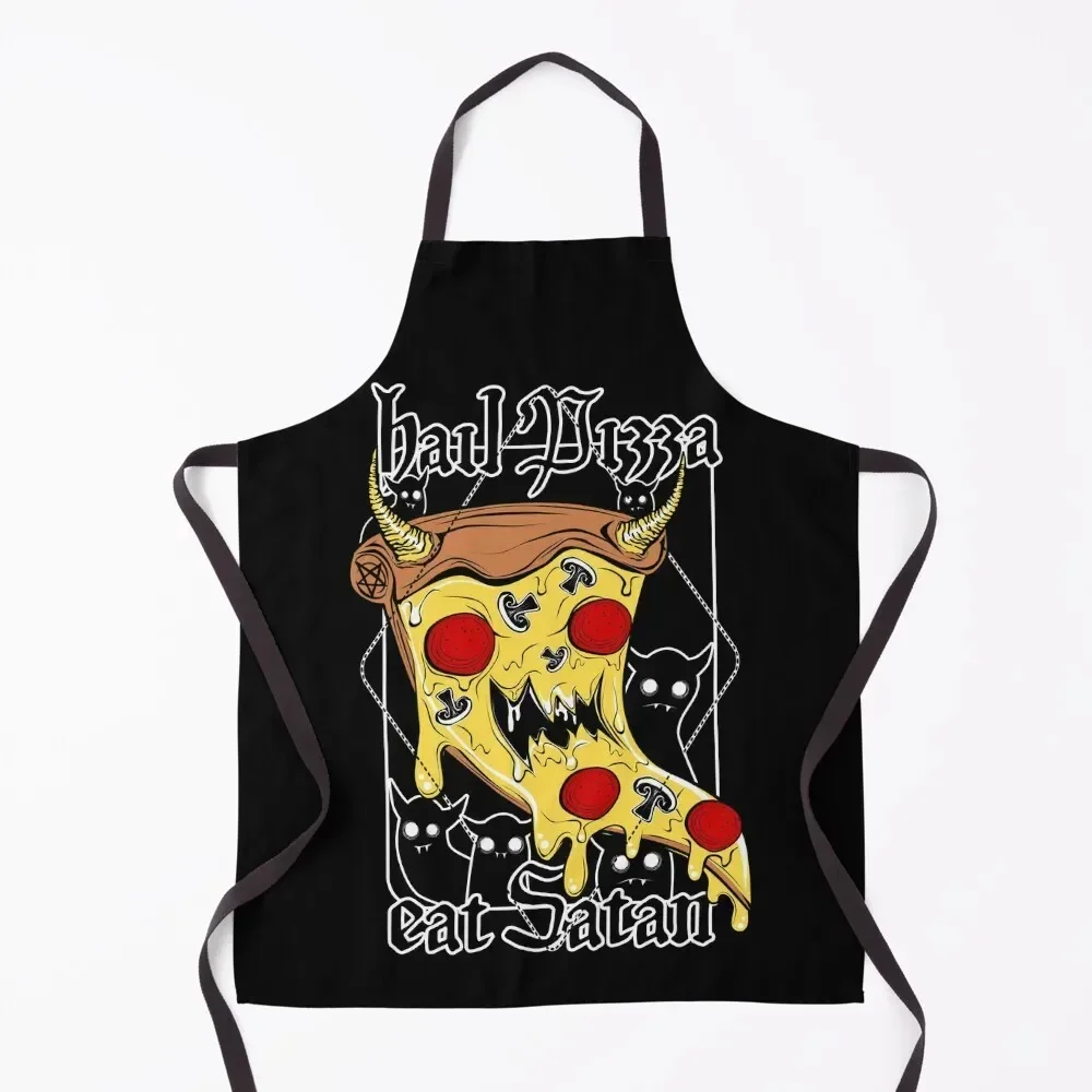 

Hail Pizza! Eat Satan! Apron Women's Dresses professional hairdressing japanese style kitchen utensil Apron