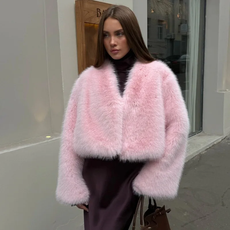 Tuularose Faux Fur Coat Women's Clothing New Fashion Casual Imitation Fox Fur Coat Female Short Loose Comfortable Winter Outwear