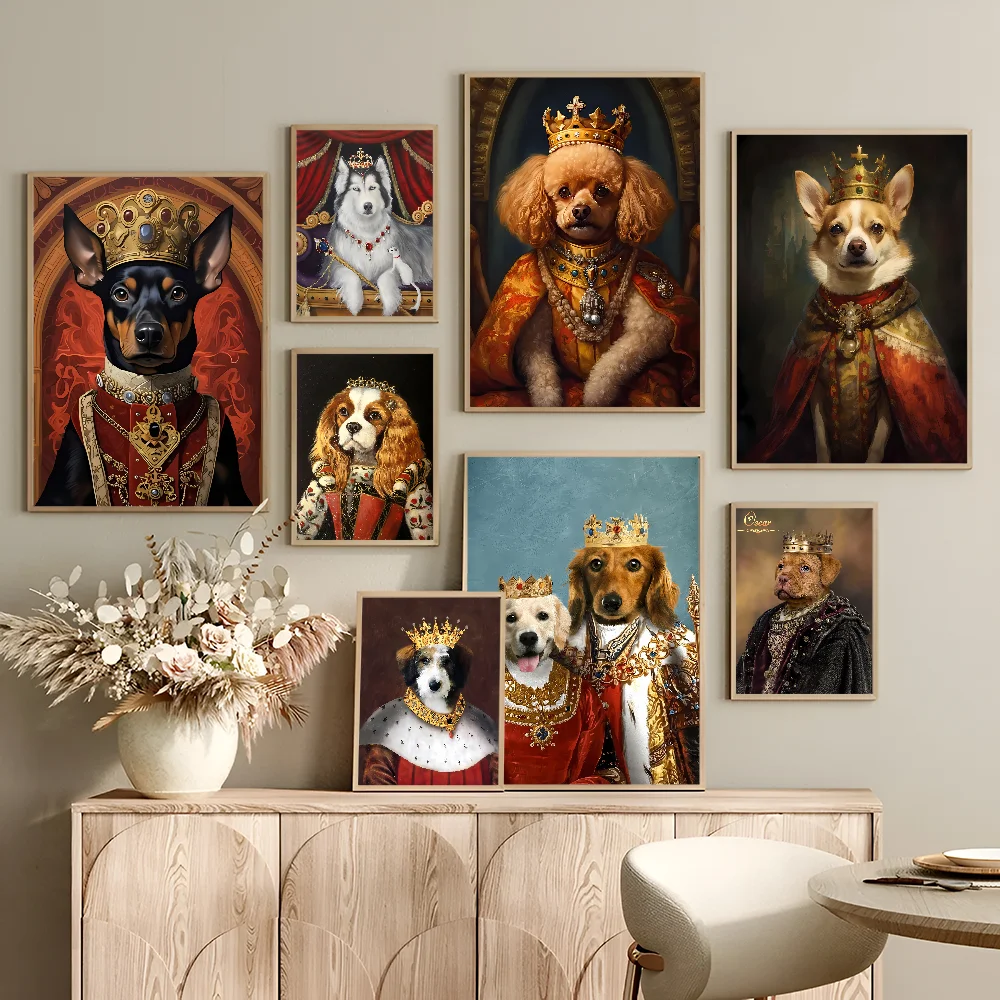 Dog King Royal Animal Classic Vintage Posters Vintage Room Home Bar Cafe Decor Nordic Home Decor