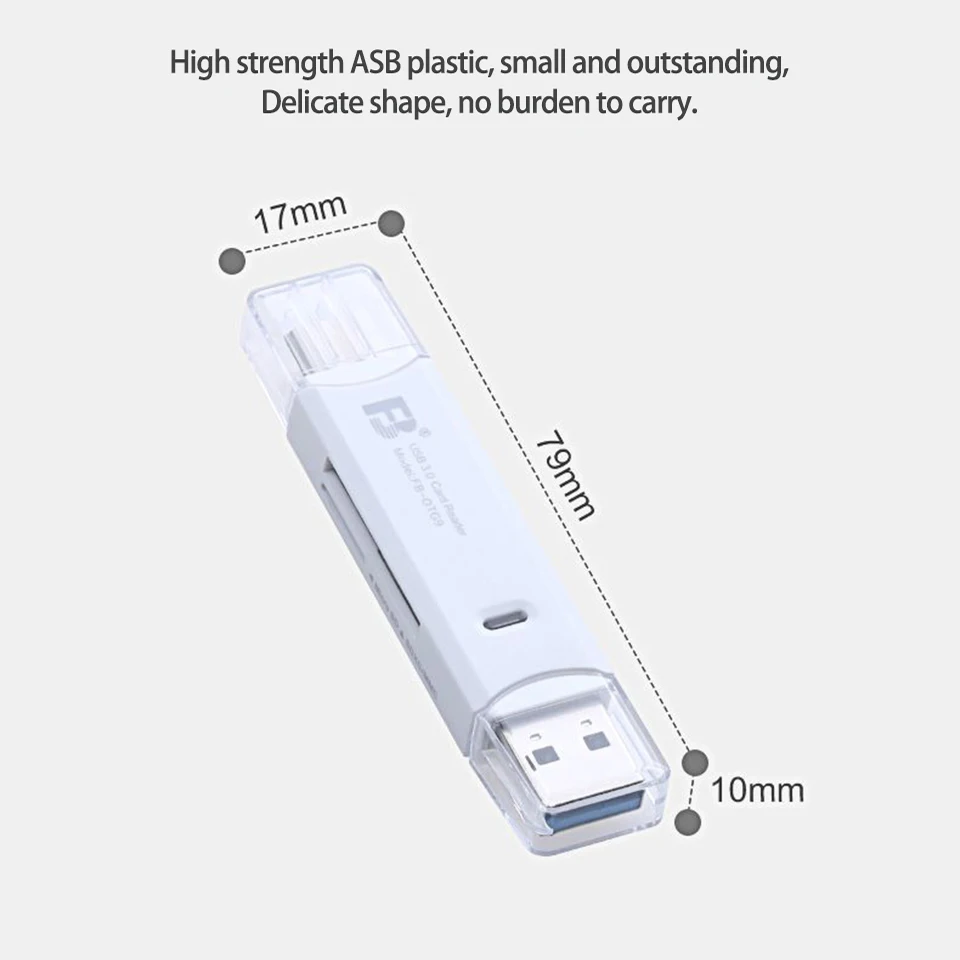 Lector de tarjetas FB-OTG9, ranura para tarjeta SD TF, interfaz USB3.0 tipo C, transmisión de alta velocidad para ordenador Xiaomi, Huawei, tableta Android