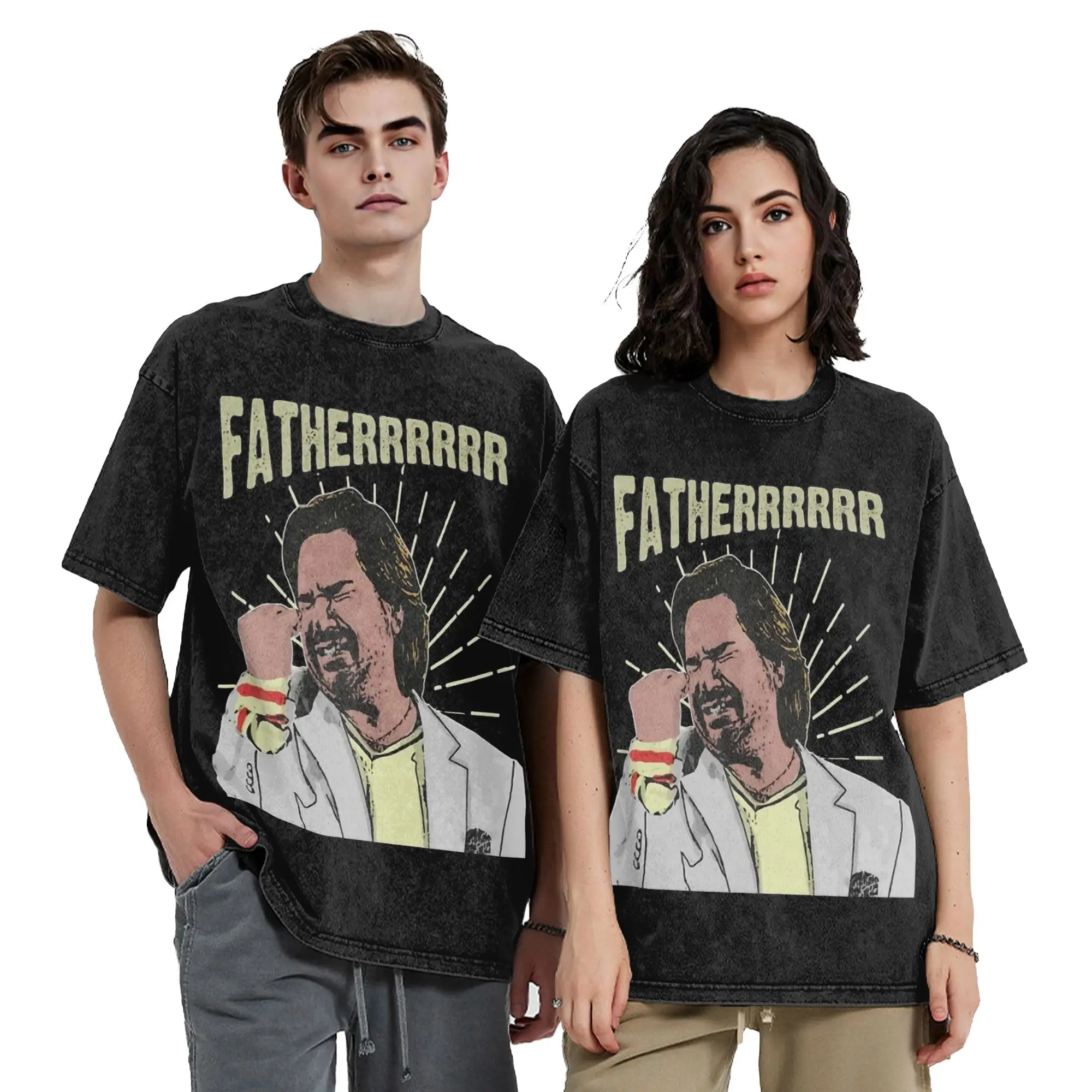 Douglas Reynholm Father The It Crowd T Shirt Hip Hop Washed Cotton High Street T-Shirts Men Women Tops Streetwear Summer Tees