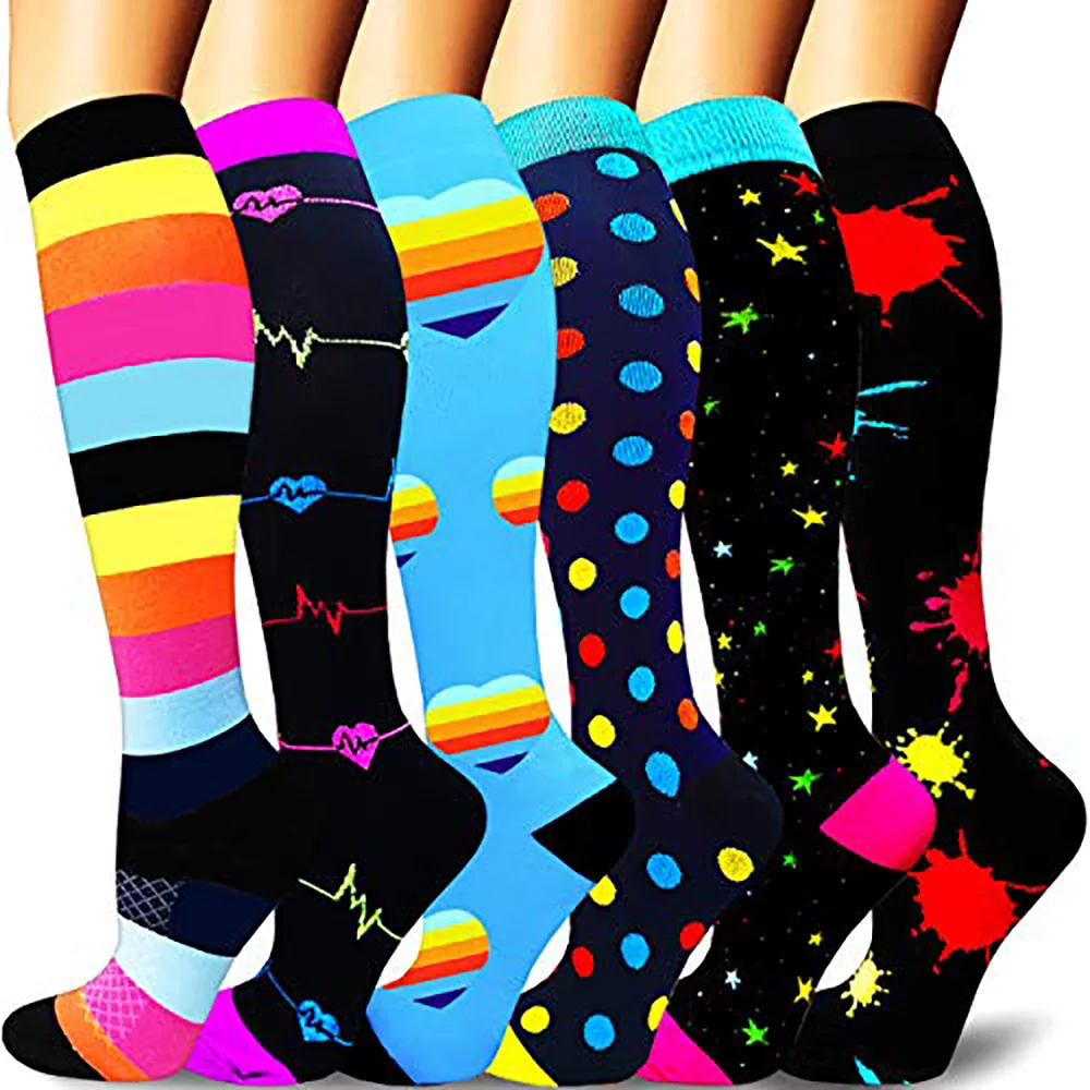 Men and Women Long Tube Compression Stockings Pressure Nursing Socks For Diabetes Varicose Veins Outdoor Sports Running Socks