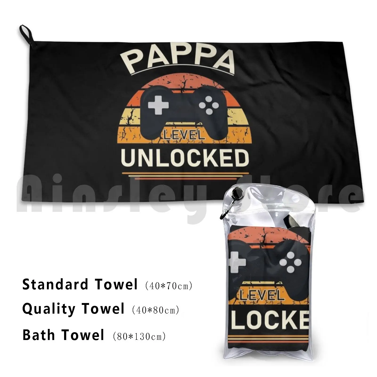 Pappa Level Unlocked Bath Towel Beach Cushion I Love Dad Unlocked Level Dad Legend Super Dad Fathers Day Best