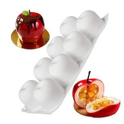 Silicone Apple Mold For Baking 3D Fruit Shape Chocolate Candy Soap Candle Mould Kitchen Accessories Cake Cupcake Decoration Tool