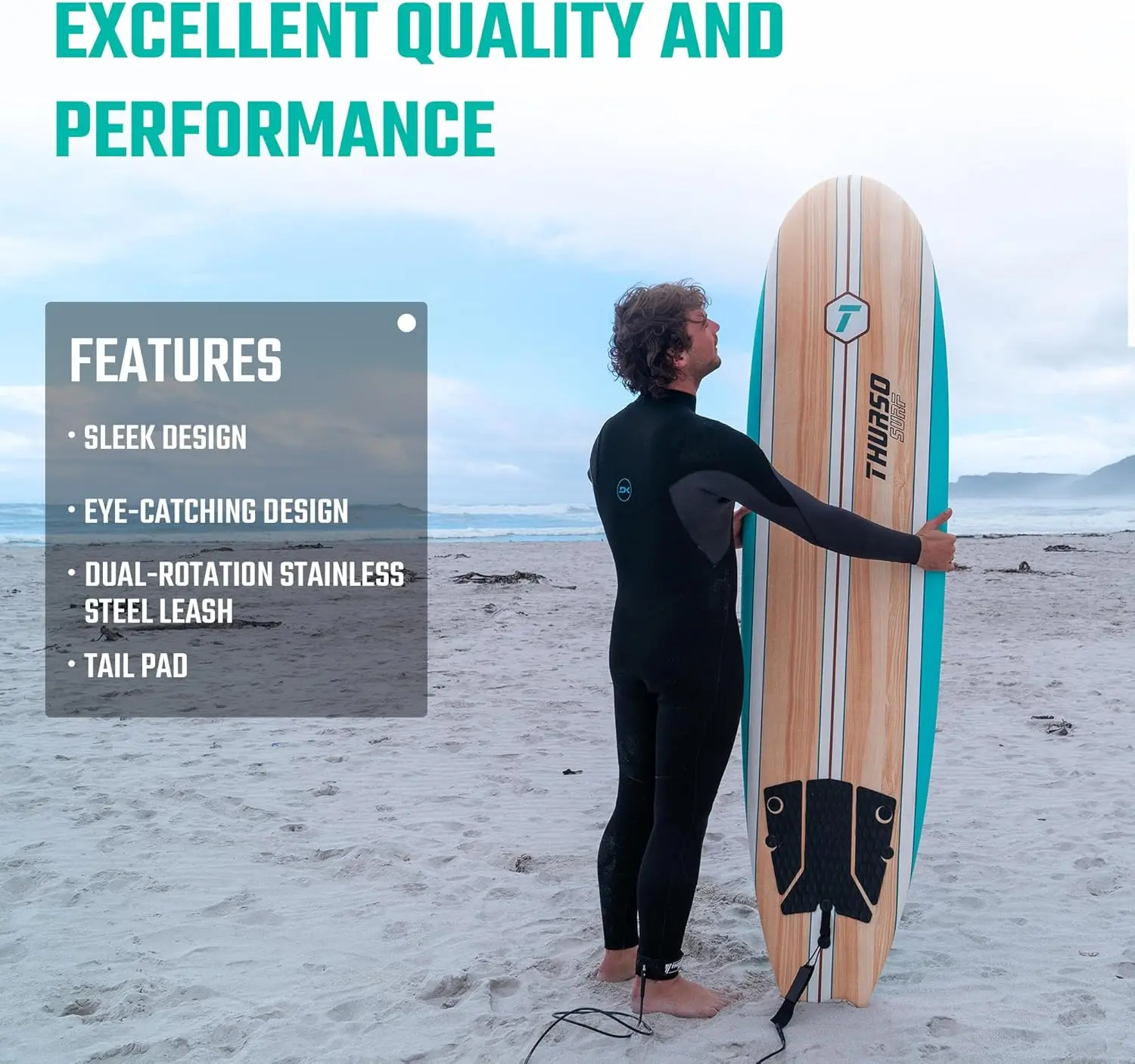 Soft Top Foam Beginner Surfboard for Adults and Kids Perfect Longboard for Surfing Beach Fun and Water