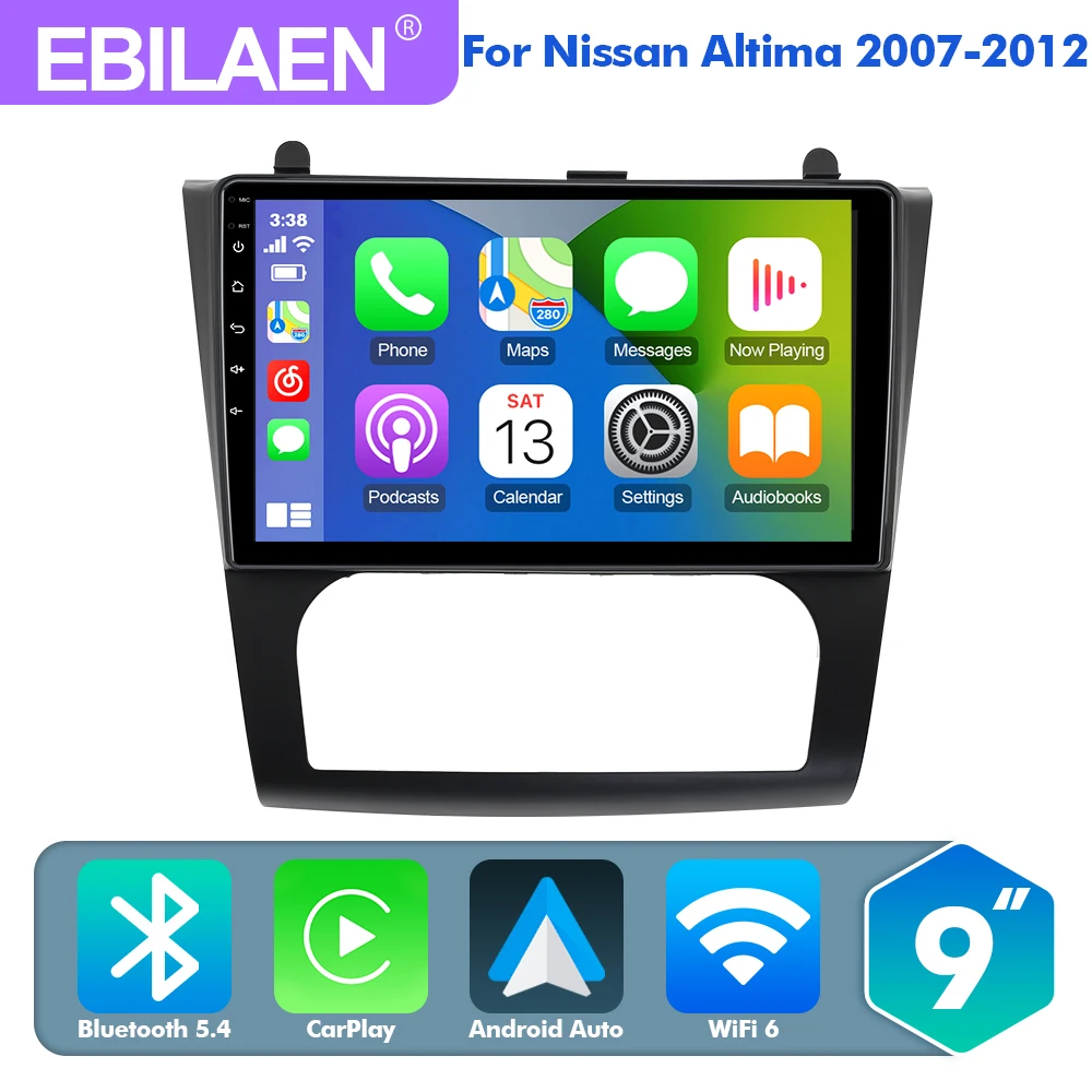 EBILAEN Android 13.0 Car Radio Multimedia Player For Nissan Teana Altima Auto A/C 2008-2012 Navigation GPS