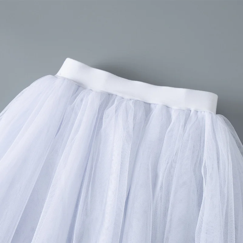 Hot Sale 3 Layers Kids Girls Children Practice Wear White Dance Tulle Skirt Half Long Women Adult Ballet Tutu Skirt