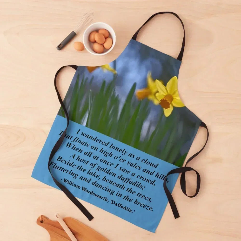 

William Wordsworth Daffodils Apron For Man Camping useful gadgets for home Kitchen Utensils Apron