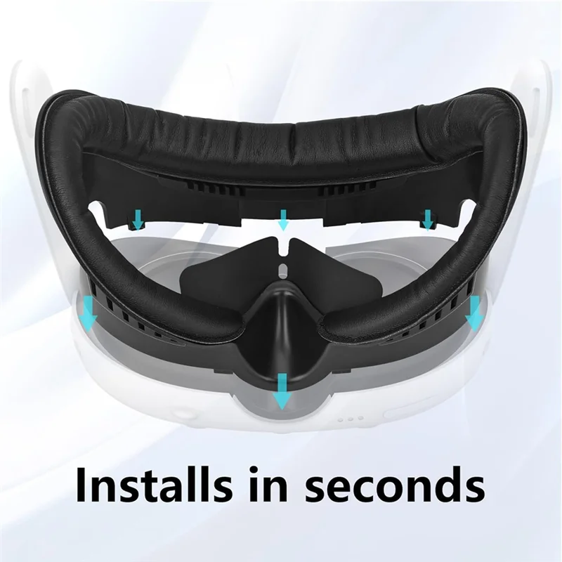 Hot-For Meta Quest 3 PU Foam Face Cover, Silicone Controller Grips Cover, Camera Lens Protector Parts