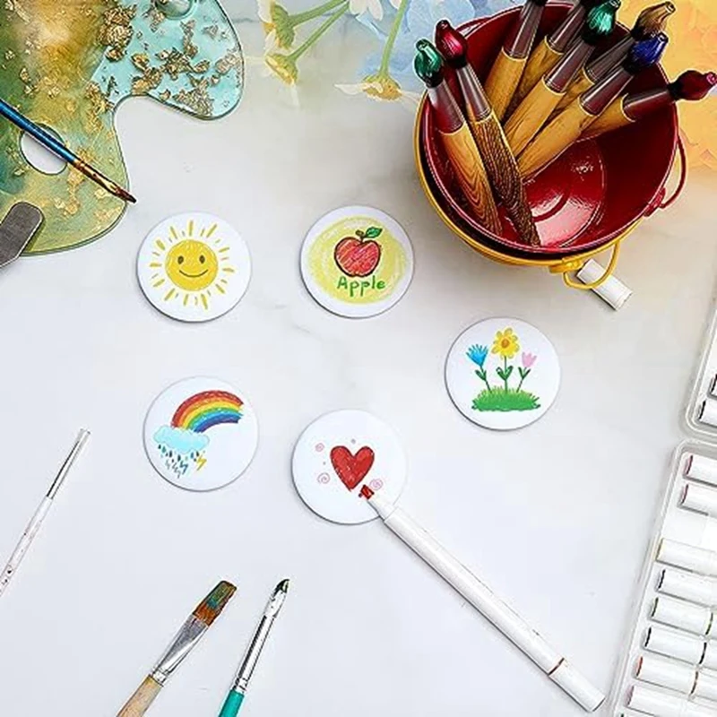 Épingles à boutons blanches pour bricolage, bouton artisanal vierge, badges argentés, fournitures d'artisanat de Noël, 2.25 pouces, 58mm, 20 pièces