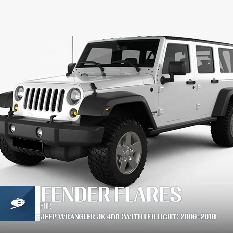 ABS Auto 4x4 2020 Wheel Arch Pocket Style Fender Flare Guard Deflector For Jeep Wrangler Jk 4dr 2006-2018 custom