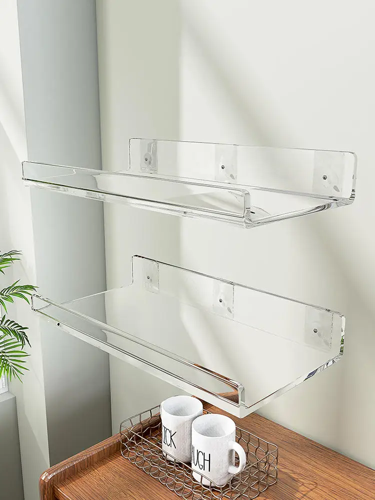 Acrylic Storage Rack Wall Panel No Need To Drill Holes, Bathroom, Bathroom, Kitchen Storage Rack, Organic Glass Strong Sticker