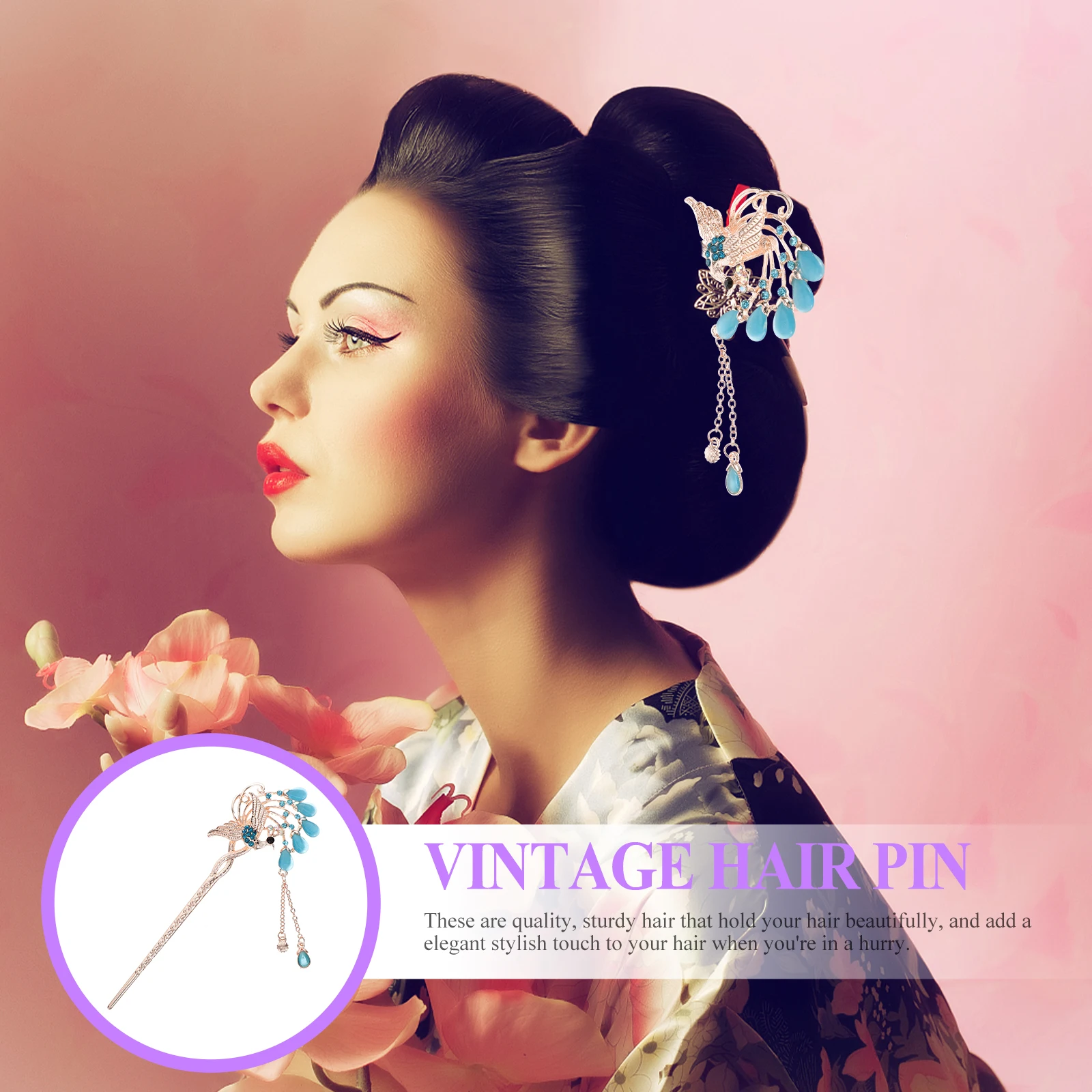 

Rhinestone Hairpin Stick Vintage Diamond Bridal Accessory Glass Sticks Bun Hanfu Hairstyle Decorative Alloy Pin Elegant