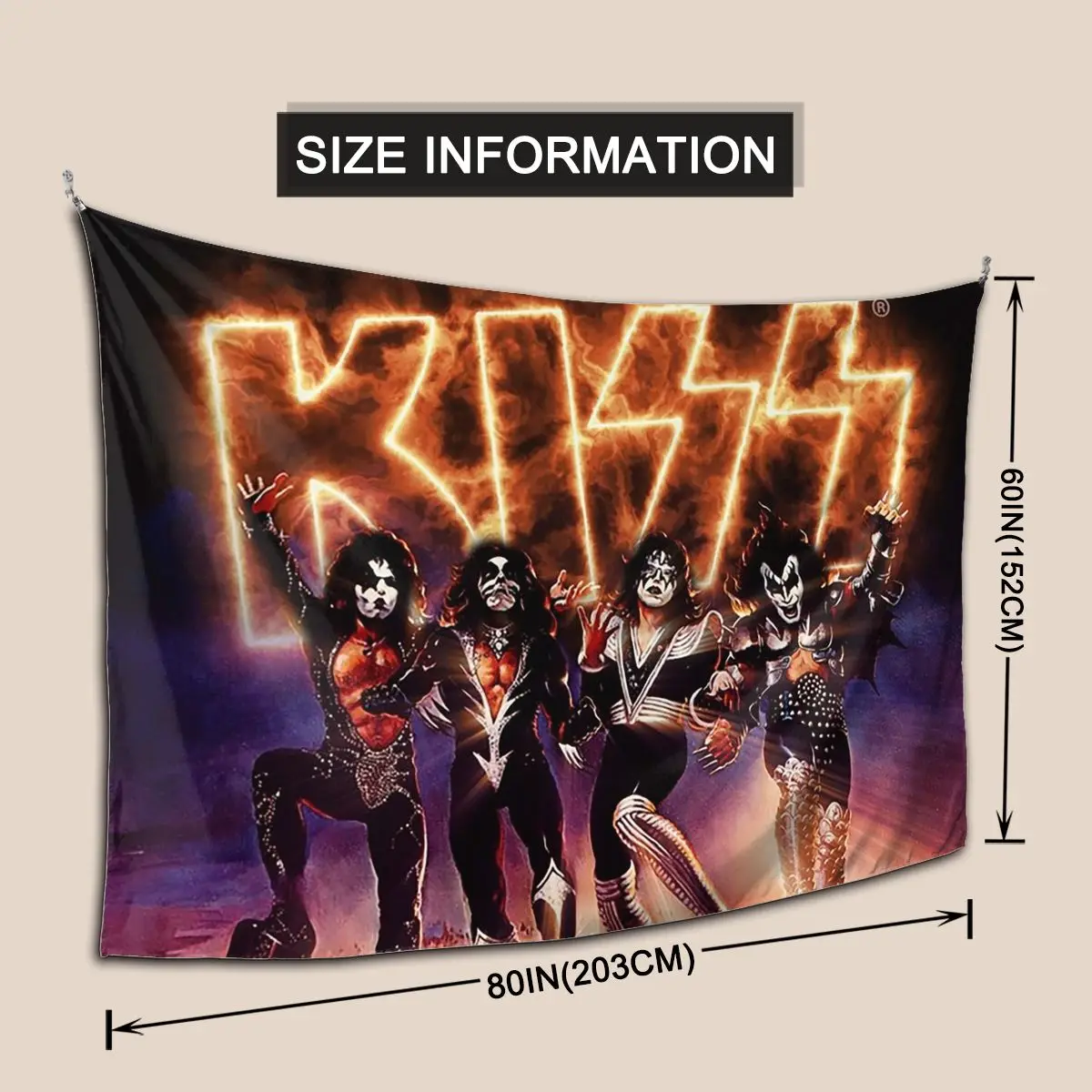 قبلة الفرقة-المدمرة النار سجل نسيج ديكور الفن المفروشات الجمالية لغرفة المعيشة غرفة نوم المنزل قماش صوفي الجدار الشنق #3