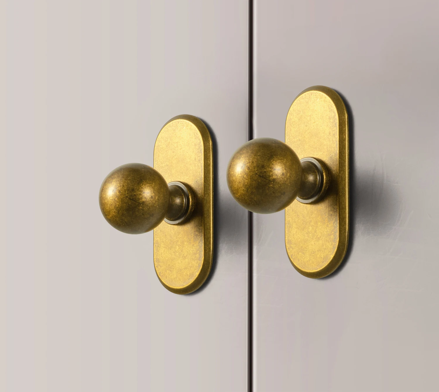 Goo-Ki 6 Pack Zinc Alloy Drawer Knobs with Oval Backplate-0.94 Inch (24mm) Dia Antique Brass Cabinet Knob in Retro Style