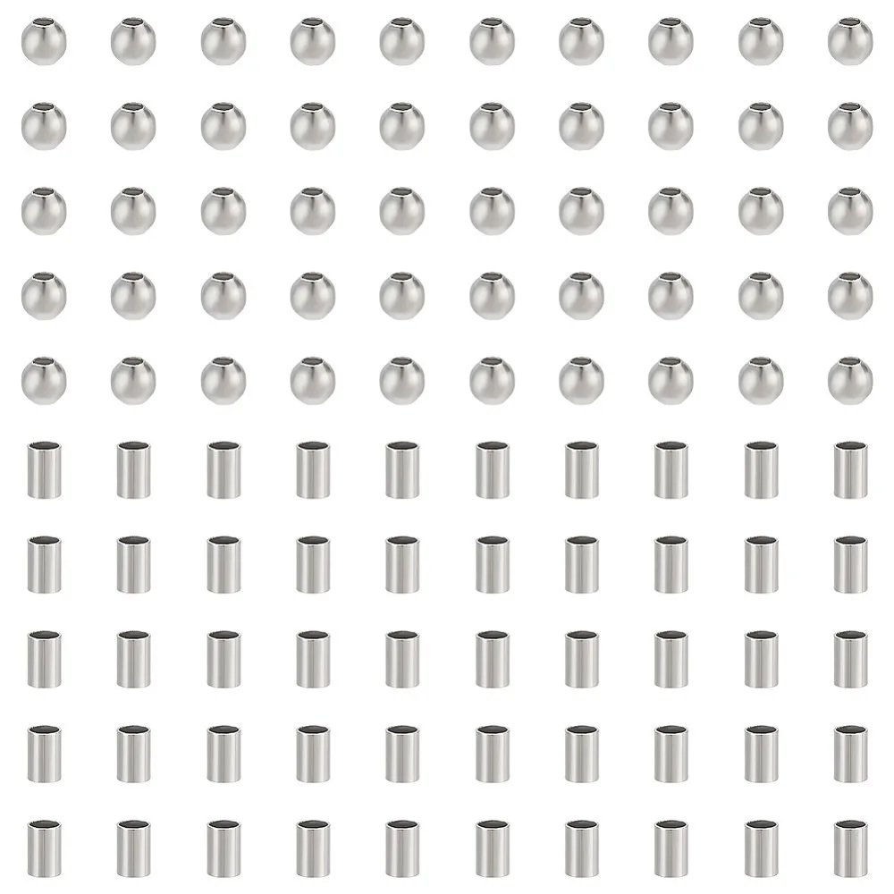 600-pecas-2-estilos-contas-de-aco-inoxidavel-304-redondas-em-coluna-cor-aco-inoxidavel-3x2~3mm-furo-1~16mm-300-pecas-estilo