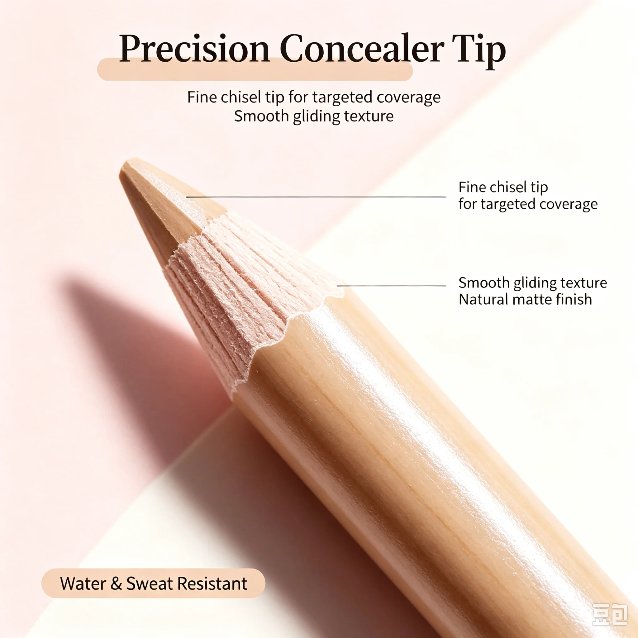 Plant-Based Vegan Concealer Pen–3D Natural Coverage for Dark Circles & Blemishes, Buildable Long-Lasting Water & Sweat Resistant