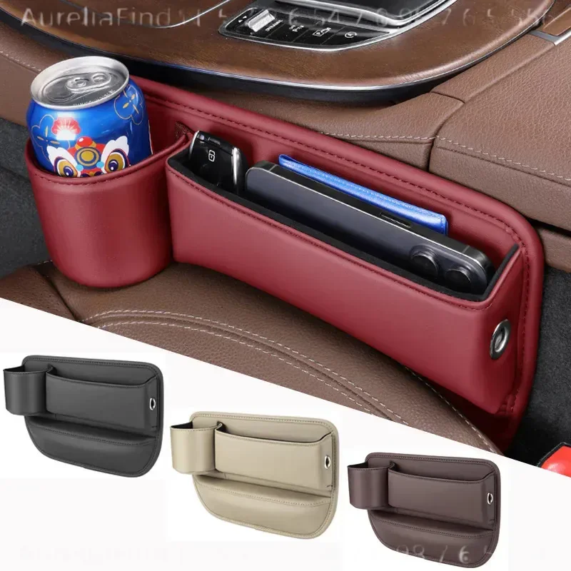 2pcs Car Seat Gap Organizer with File or 1pc with Towel Multifunctional Auto Side Filler Storage Box Pocket for Wallet Keys