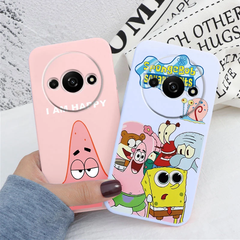 Coque souple en TPU pour Xiaomi Redmi A3, dessin animé, Bob l\'éponge, kk, étoiles, drôle