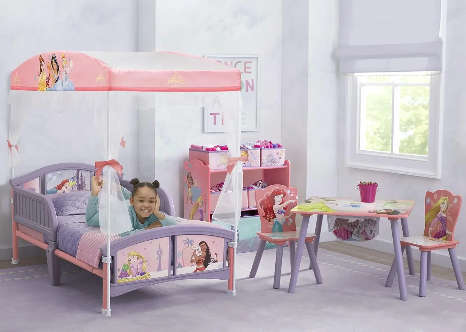 Children Canopy Toddler Bed, Disney Princess